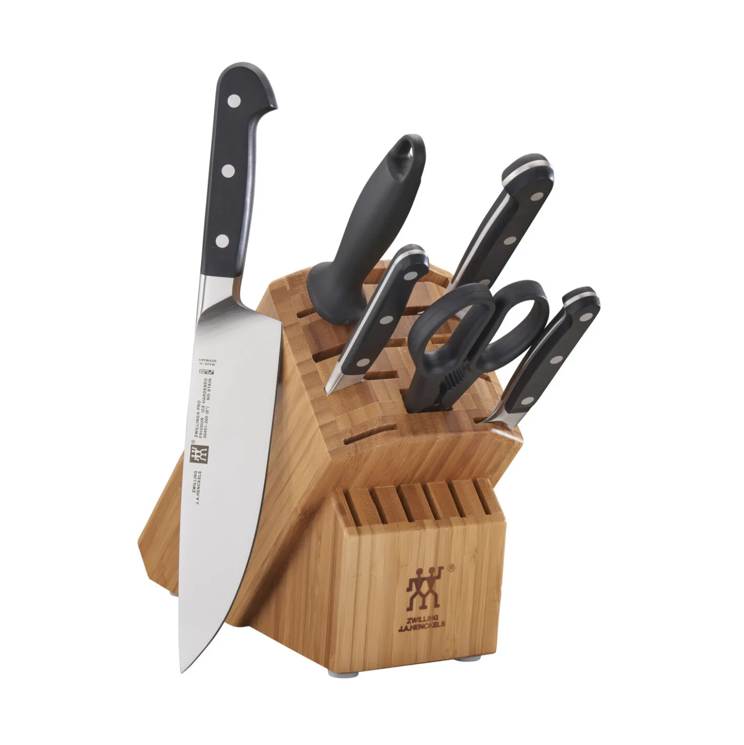 7-pc, Knife block set, bamboo