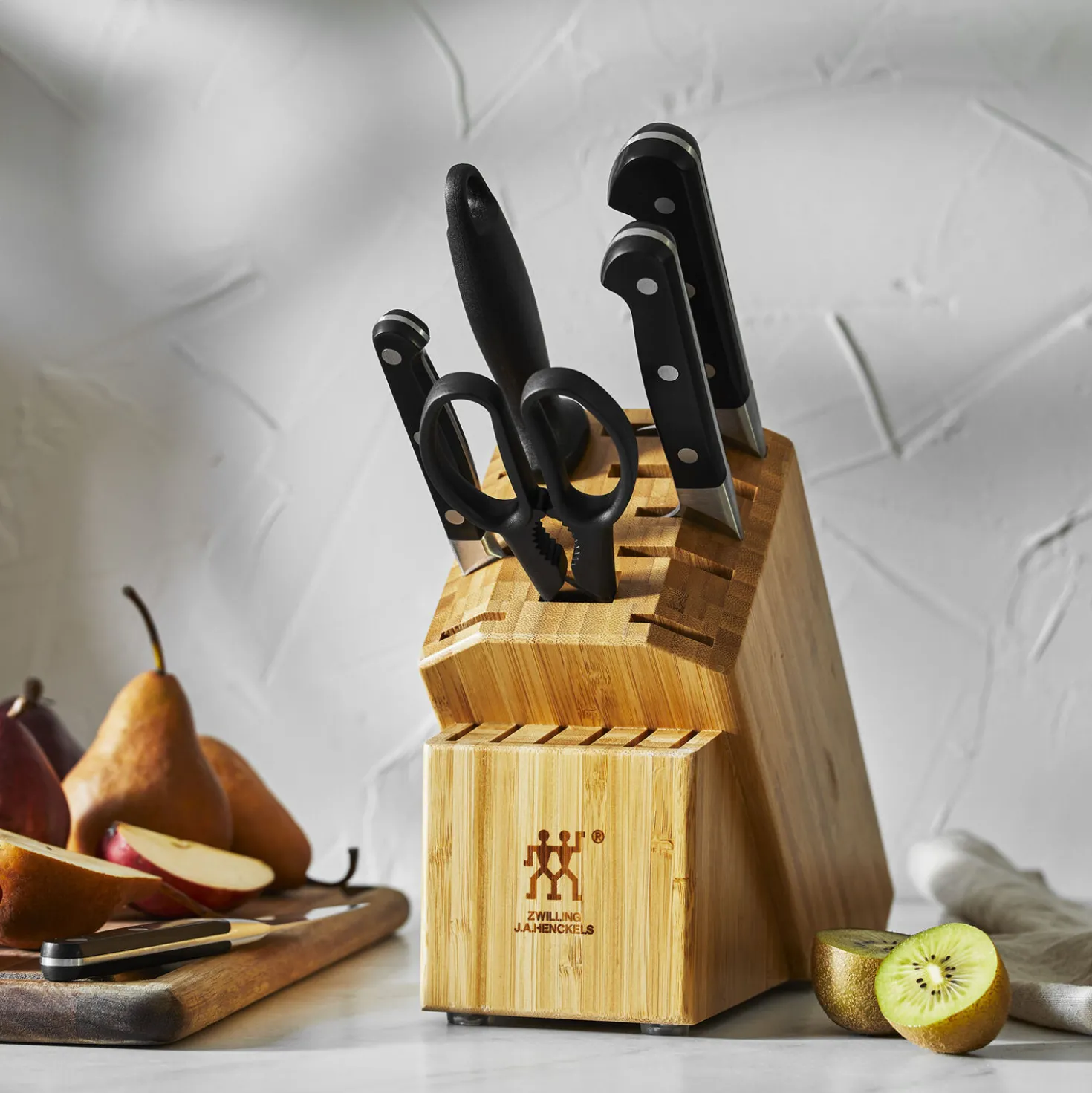 7-pc, Knife block set, bamboo