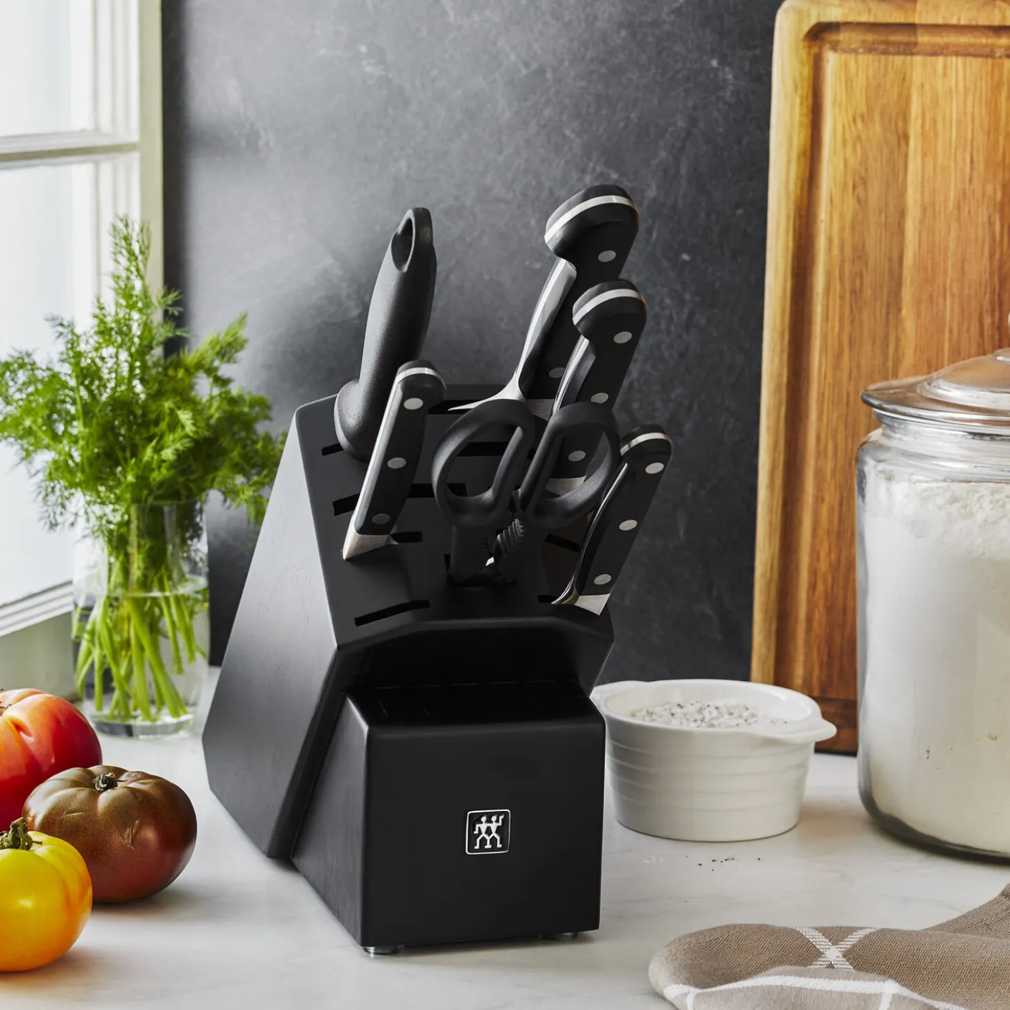 7-pc, Knife block set, black matte