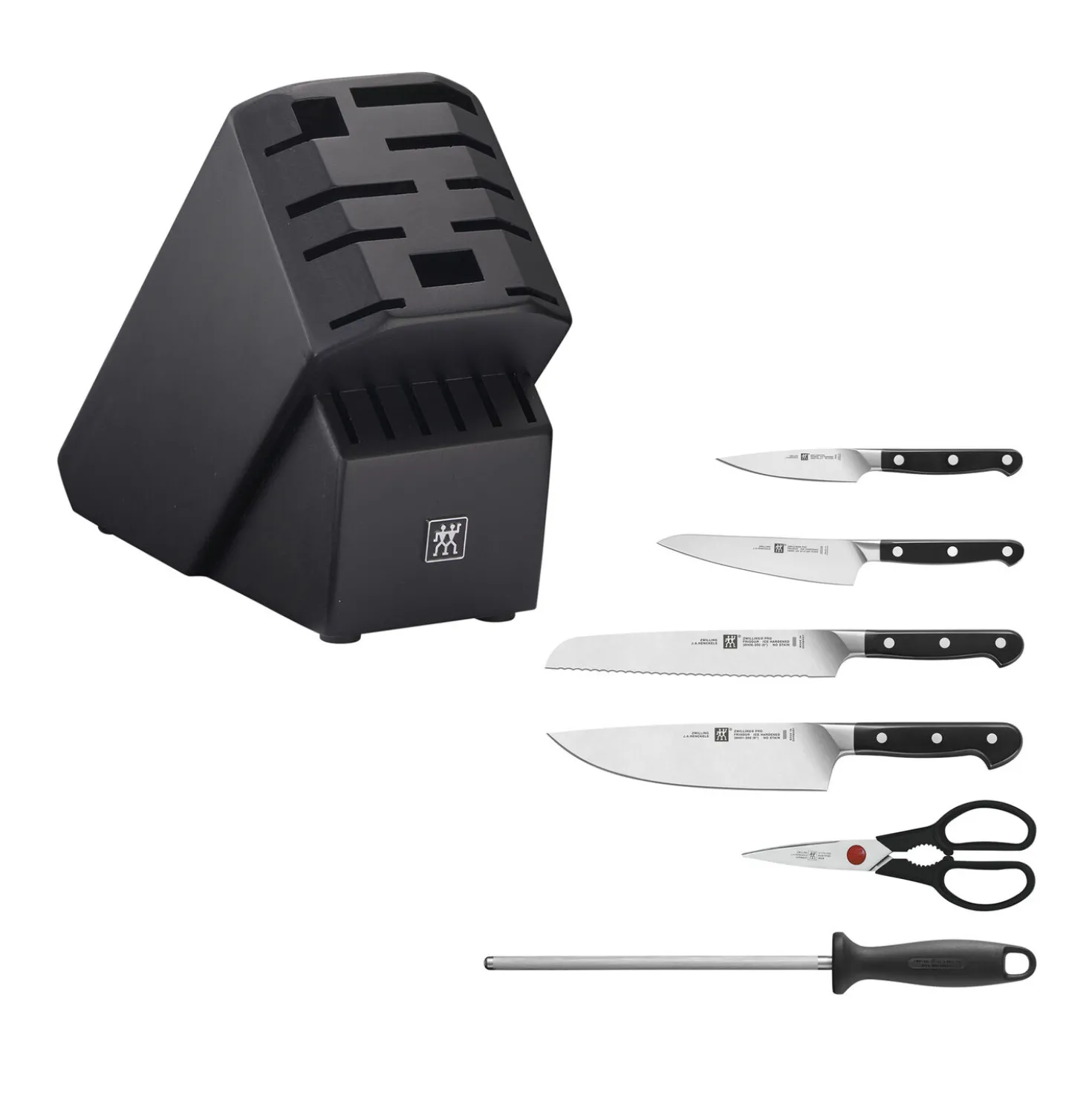 7-pc, Knife block set, black matte