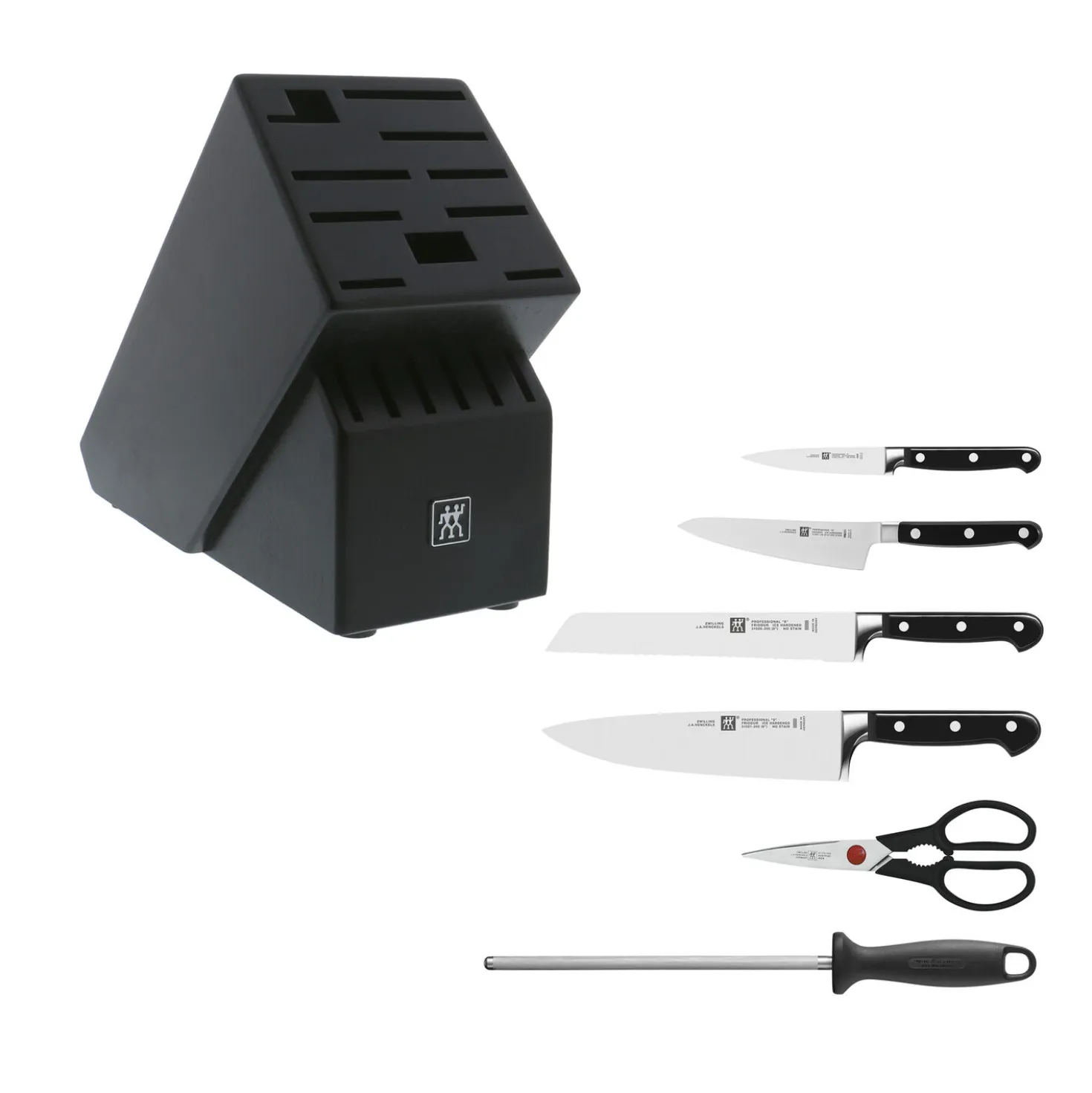 7-pc, Knife block set, black matte