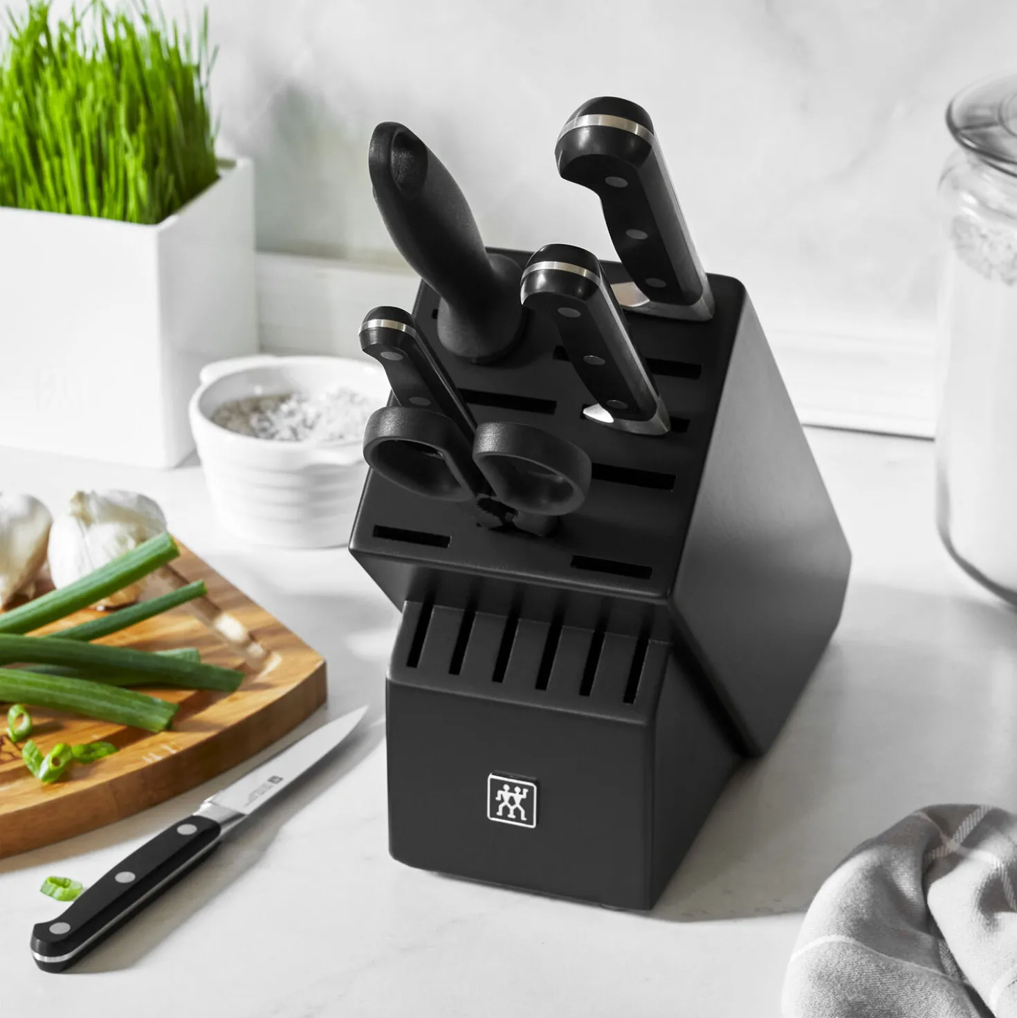 7-pc, Knife block set, black matte