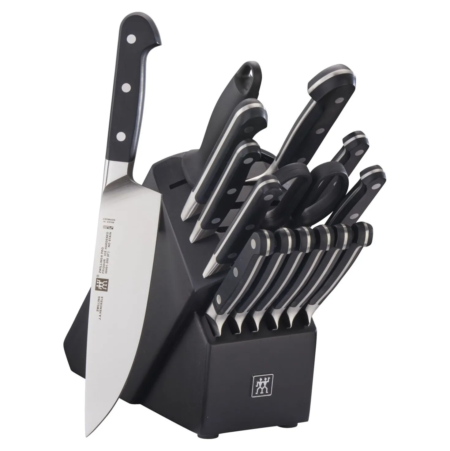 16-pc, Knife block set, black matte