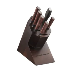 7-pc, Knife block set, brown
