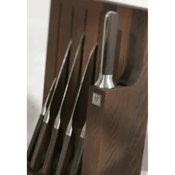7-pc, Knife block set, brown