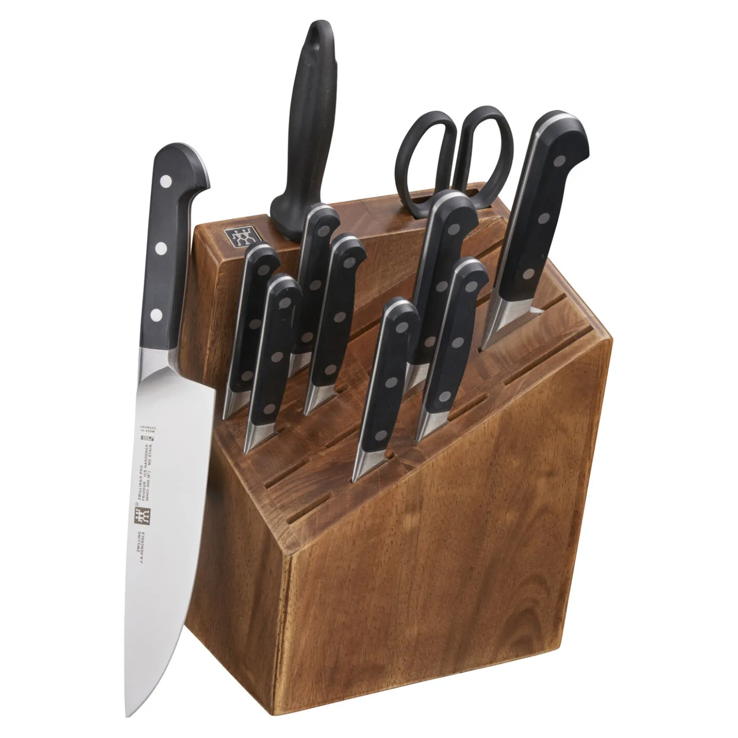 12-pc, Knife block set, brown