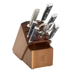 8-pc, Knife block set, brown