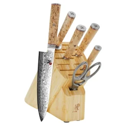 7-pc, Knife block set, brown