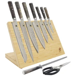 10-pc, Knife block set, brown