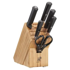 7-pc, Knife block set, brown