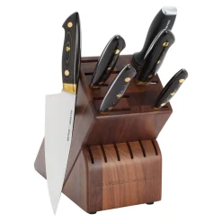 7-pc, Knife block set, brown-black