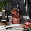 7-pc, Knife block set, brown-black
