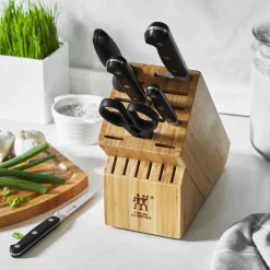 7-pc, Knife block set, natural