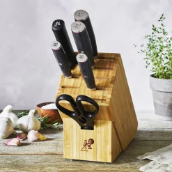 7-pc, Knife block set, natural