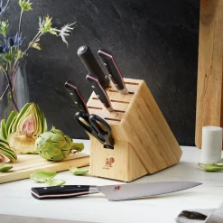 7-pc, Knife block set, natural