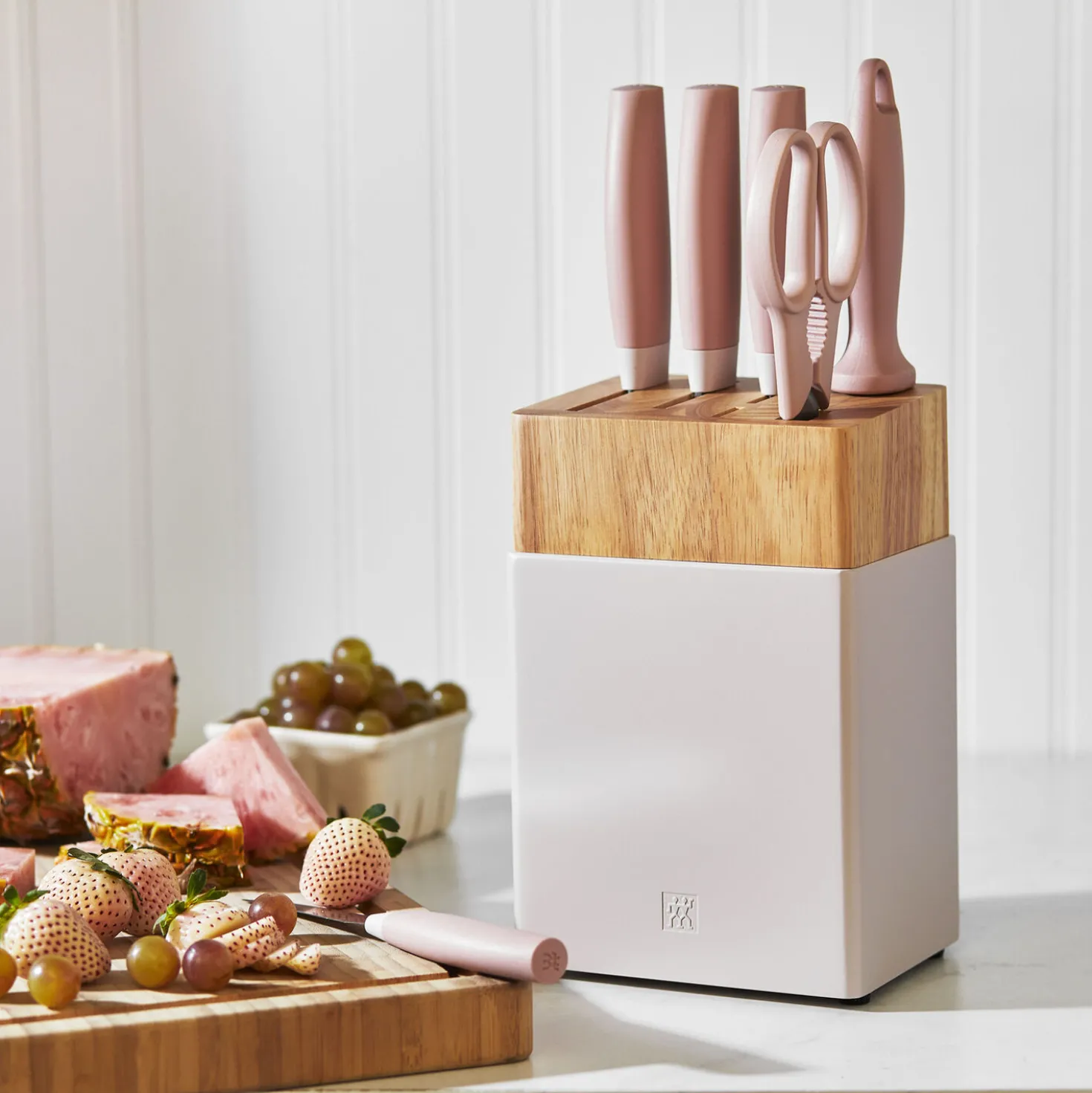 7-pc, Knife block set, pink