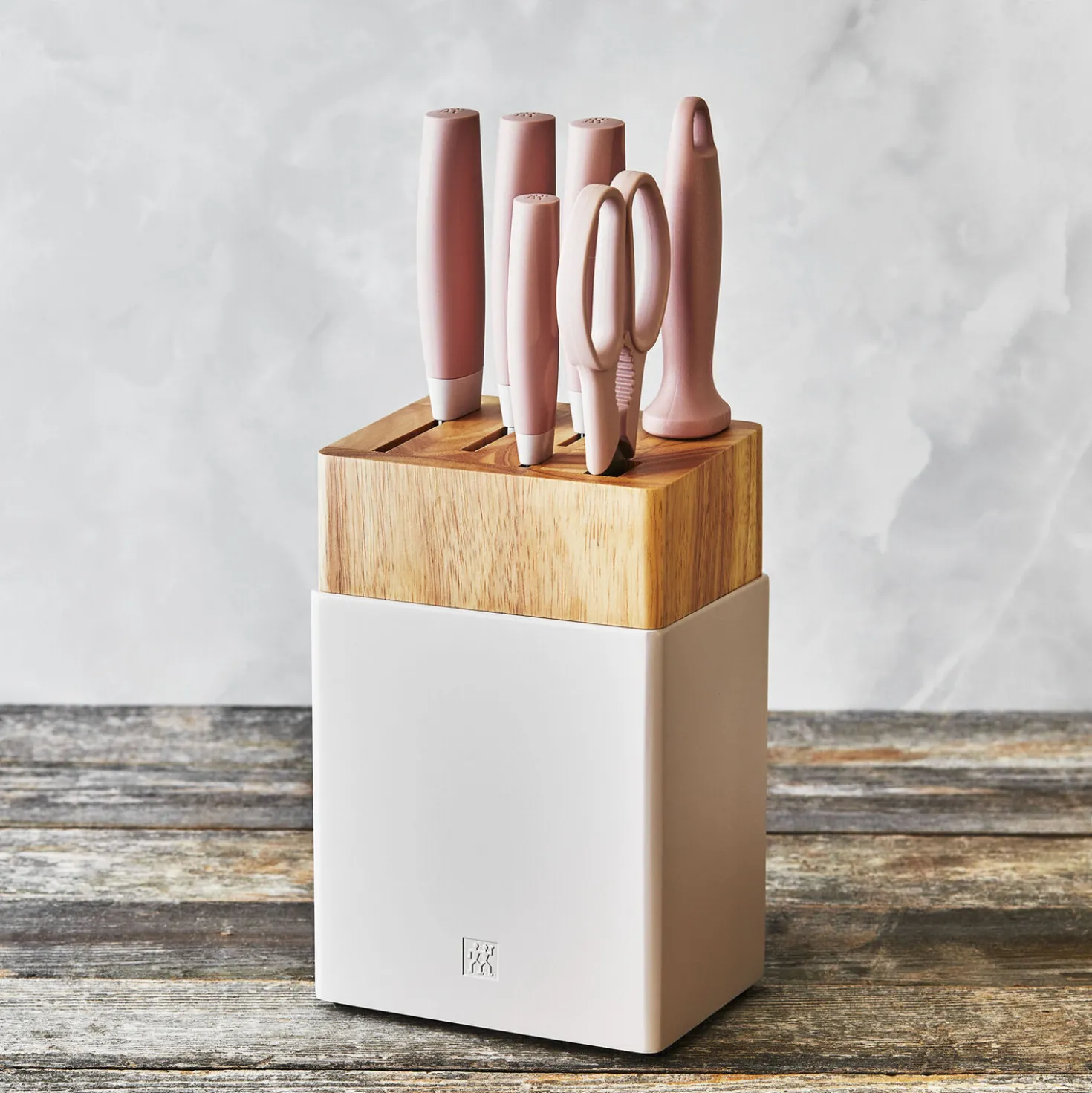 7-pc, Knife block set, pink