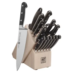 16-pc, Knife block set, pure-white