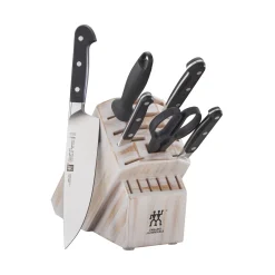 7-pc, Knife block set, rustic white