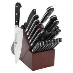 22-pc, Knife block set, silver-black