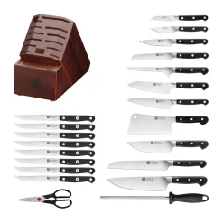 22-pc, Knife block set, silver-black