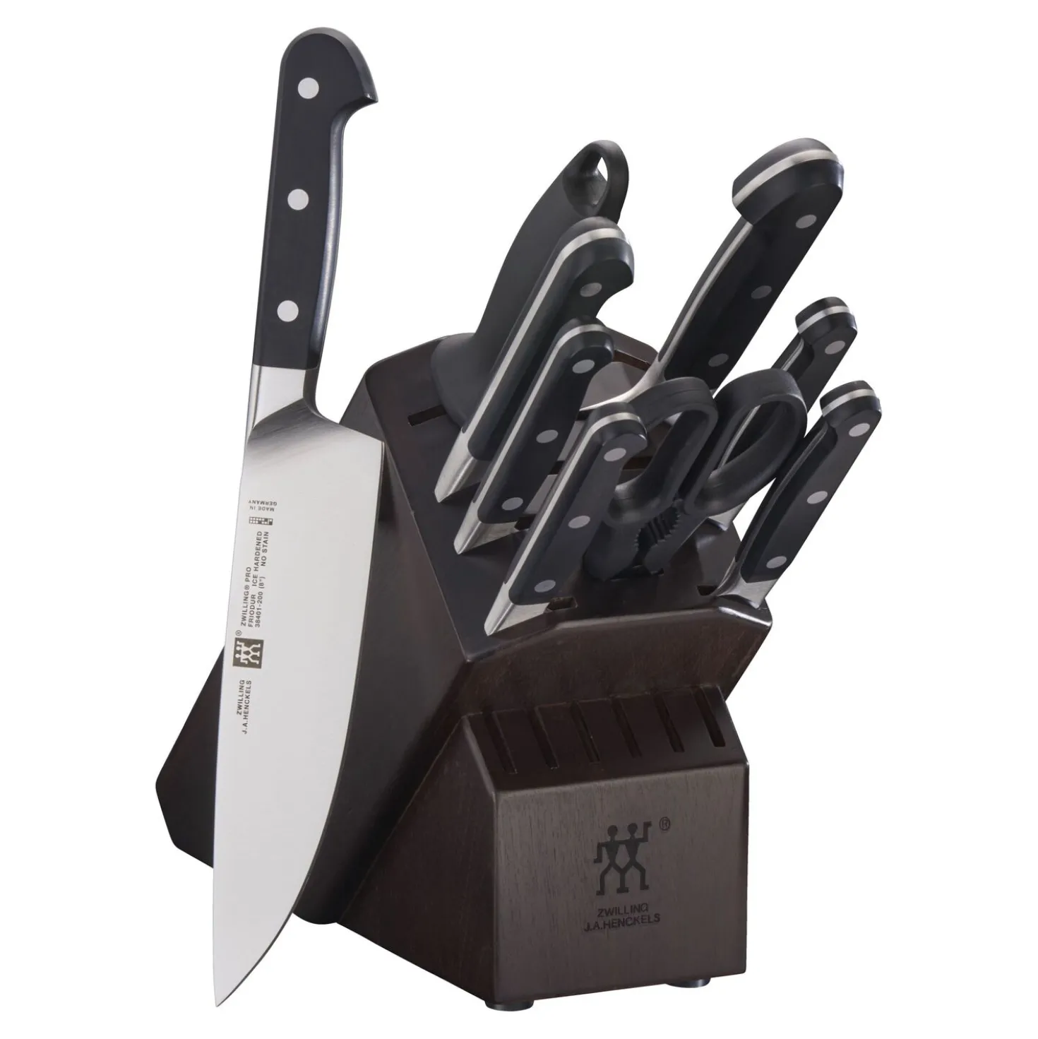 10-pc, Knife block set, walnut
