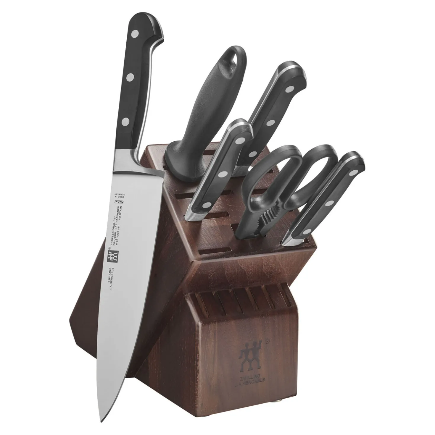 7-pc, Knife block set, walnut