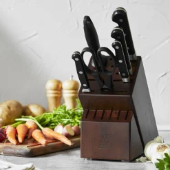 7-pc, Knife block set, walnut