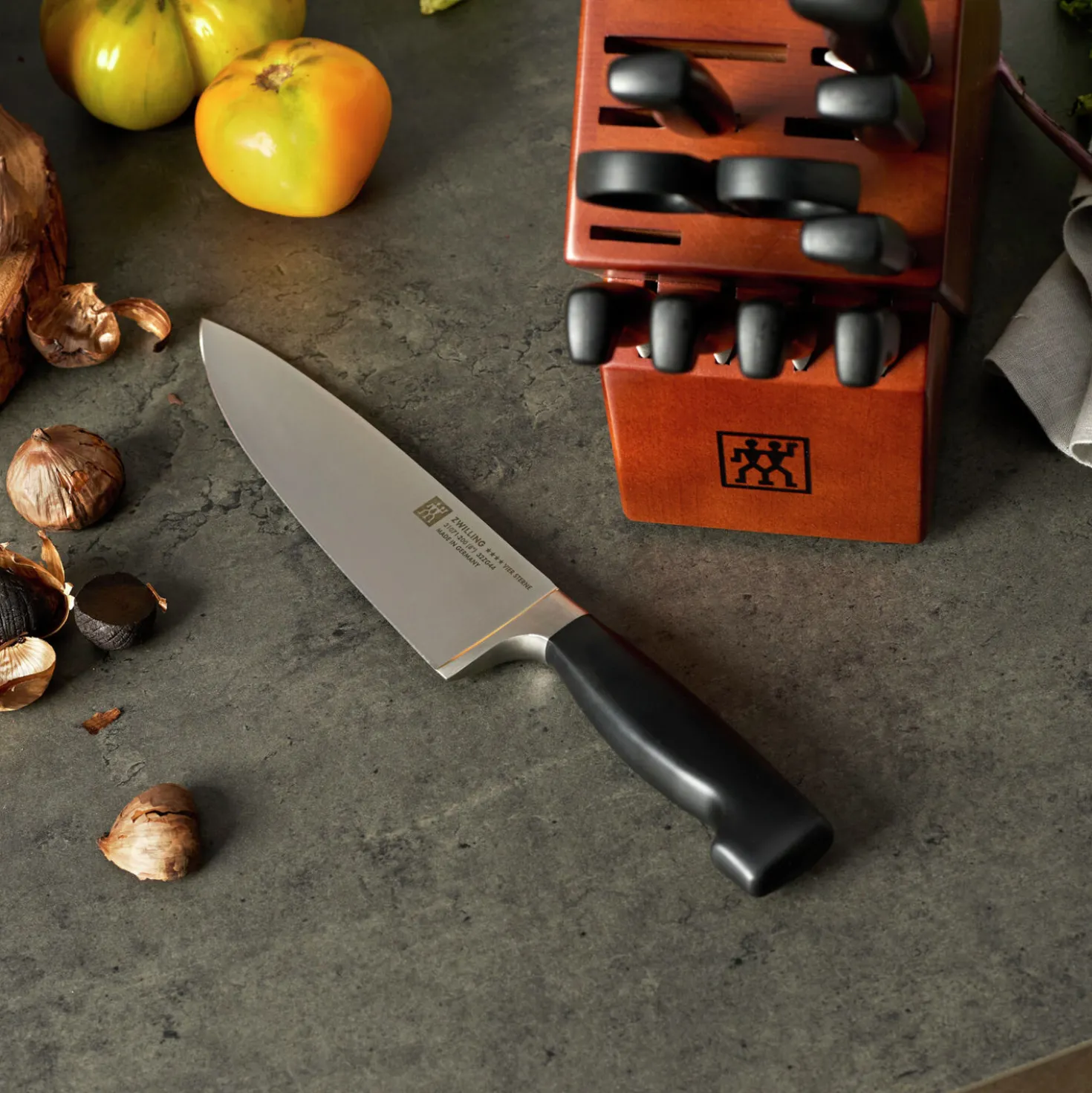 12-pc, Knife block set, walnut
