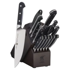 16-pc, Knife block set, walnut