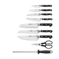 16-pc, Knife block set, white