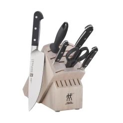 7-pc, Knife block set, white