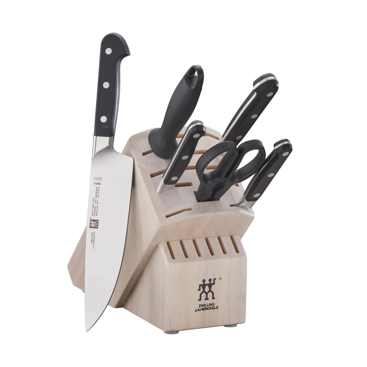 7-pc, Knife block set, white