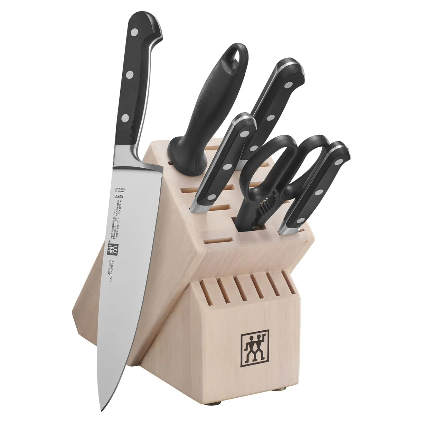 7-pc, Knife block set, white