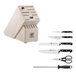 7-pc, Knife block set, white
