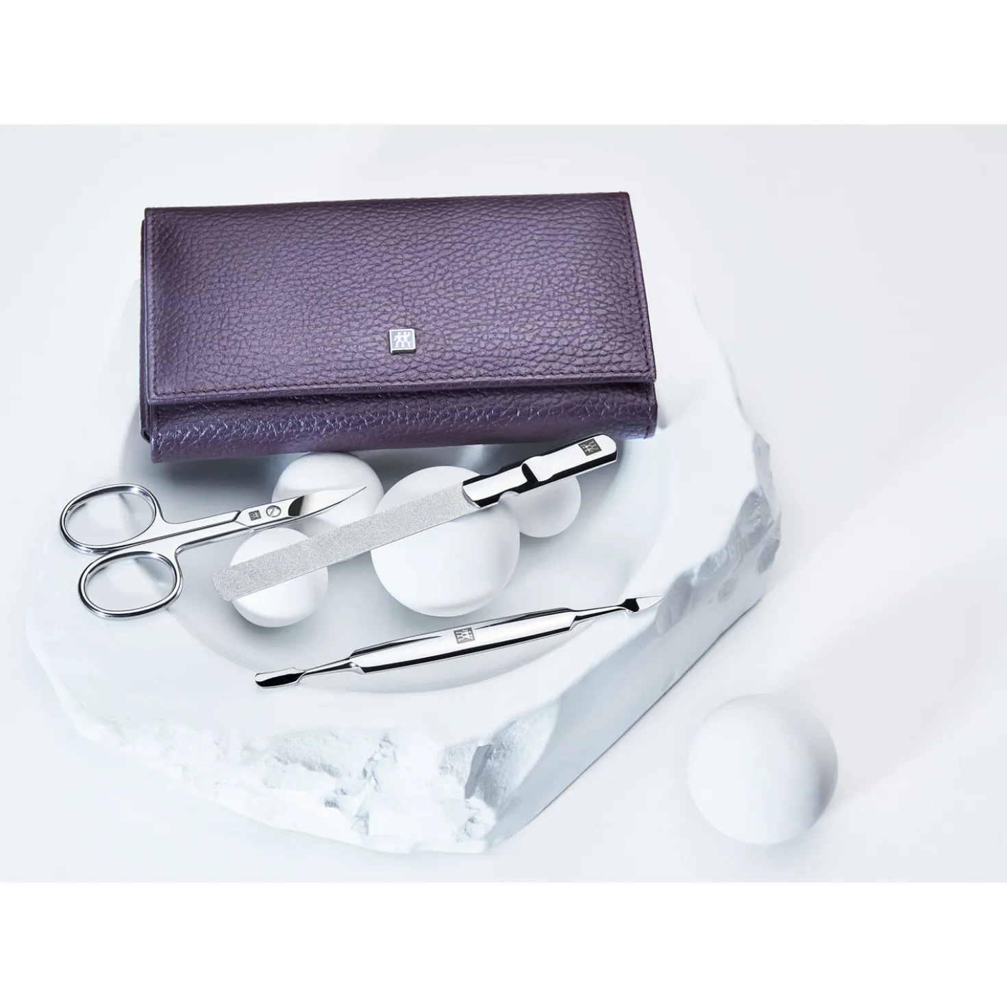 7-pc, Leather Manicure Pedicure Set With Nail Clippers, Purple