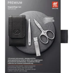 3-pc Leather Manicure Pedicure Set With Compact Nail Clippers