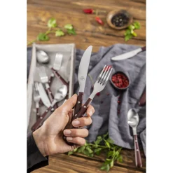 20-pc, Matte, Flatware Set, Cherry