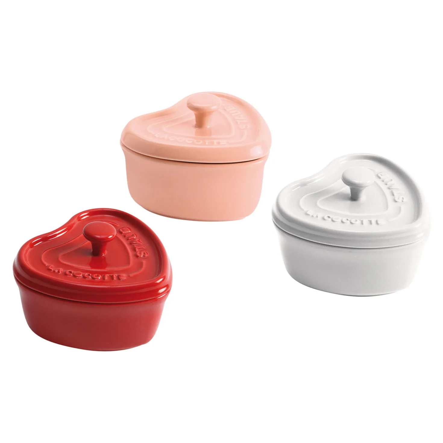 3-pc, Mini Heart Dutch Oven Set, mixed colors