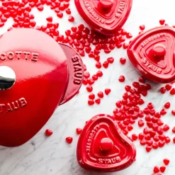 3-pc, Mini Heart Dutch Oven Set, cherry