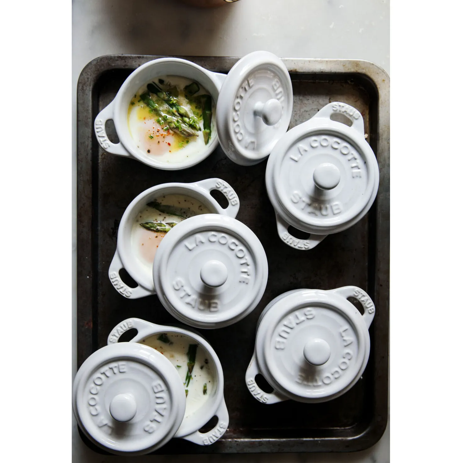 3-pc, Mini Round Dutch Oven Set, white