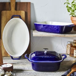 4-pc, Mixed Baking Dish Set, dark blue