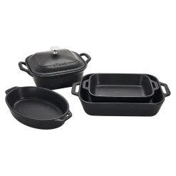5-pc, Mixed Baking Dish Set, black matte