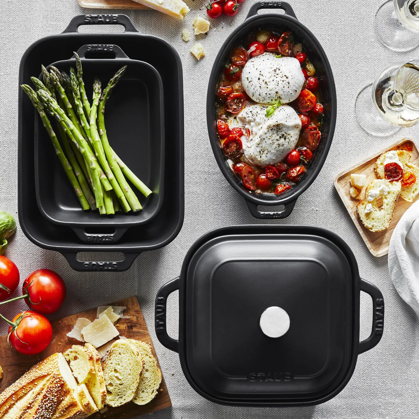 5-pc, Mixed Baking Dish Set, black matte