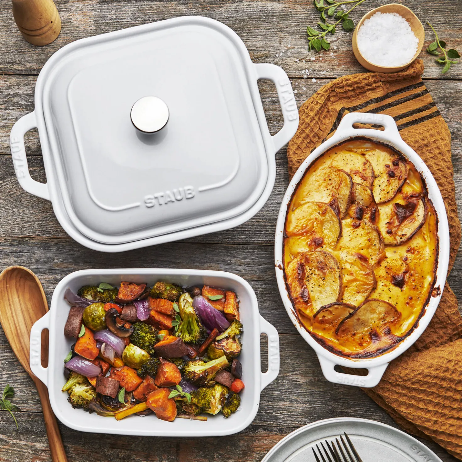 4-pc, Mixed Baking Dish Set, white