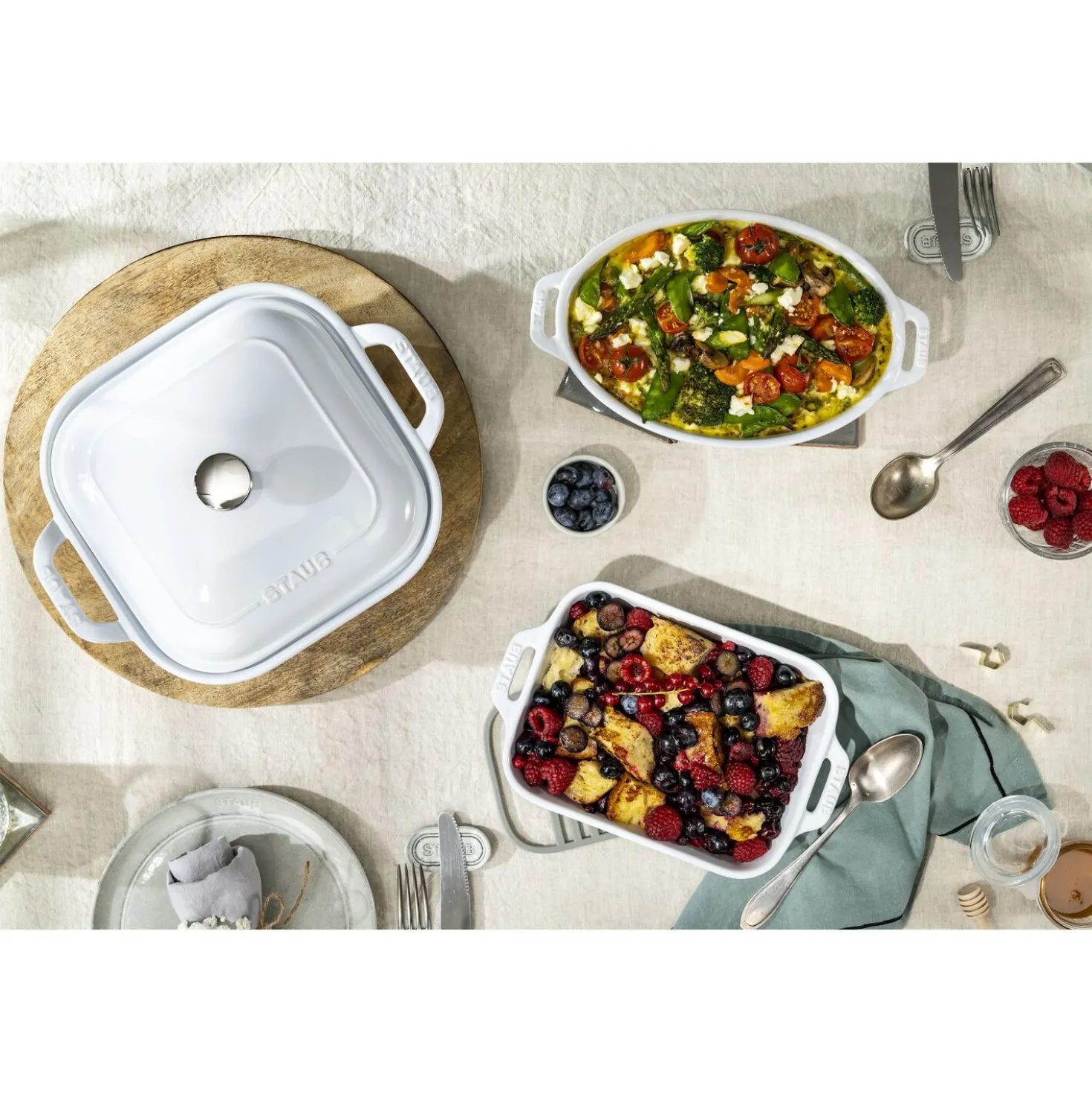 4-pc, Mixed Baking Dish Set, white