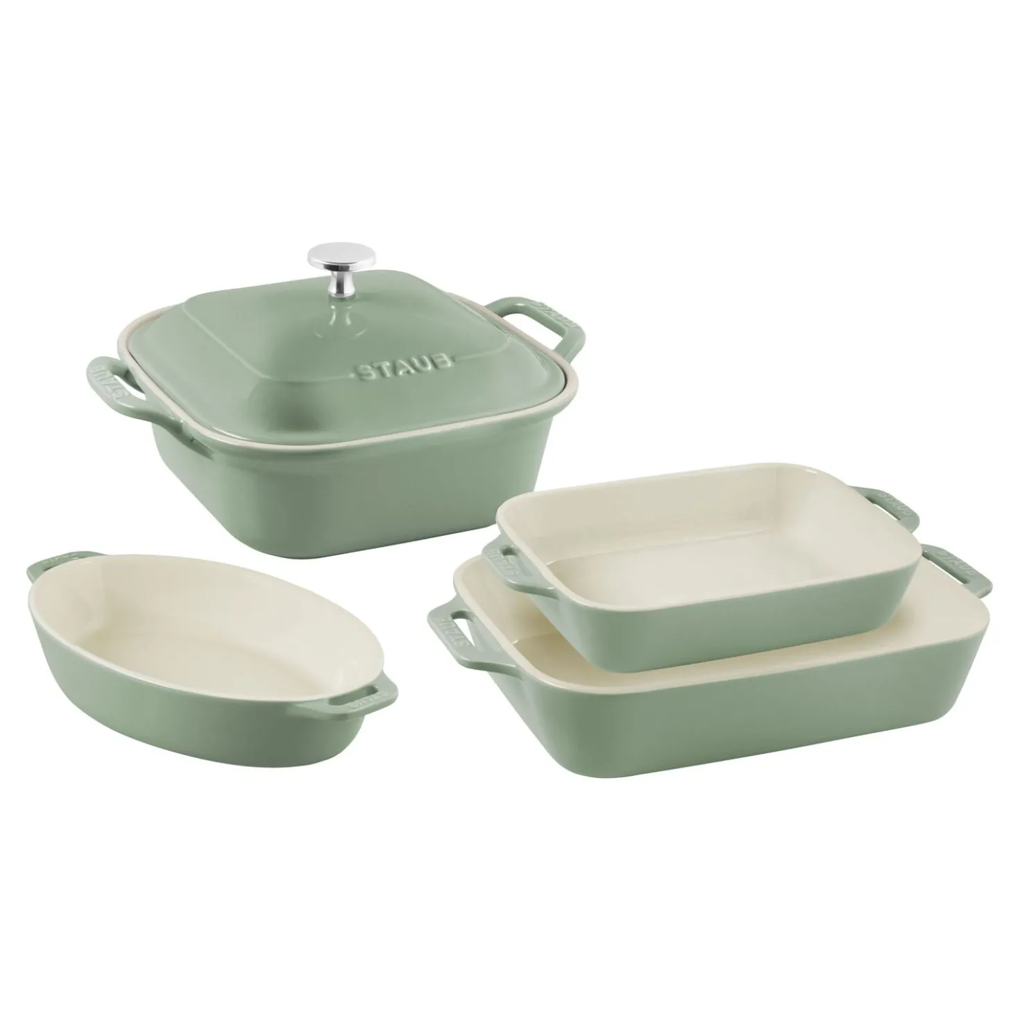 5-pc, Mixed Baking Dish Set, eucalyptus