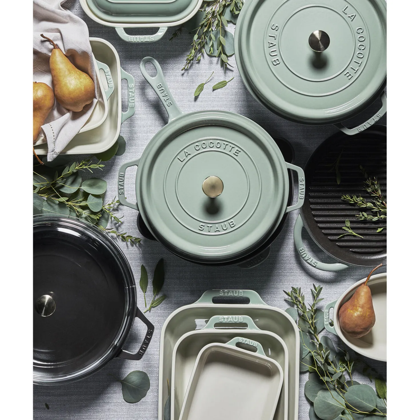 5-pc, Mixed Baking Dish Set, eucalyptus