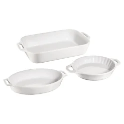 3-pc, Mixed Baking Dish Set, white