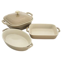 4-pc, Mixed Baking Dish Set, sesame